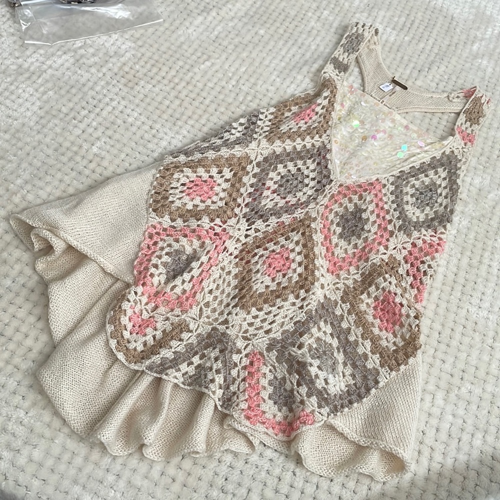 Stunning Free People Crochet tunic